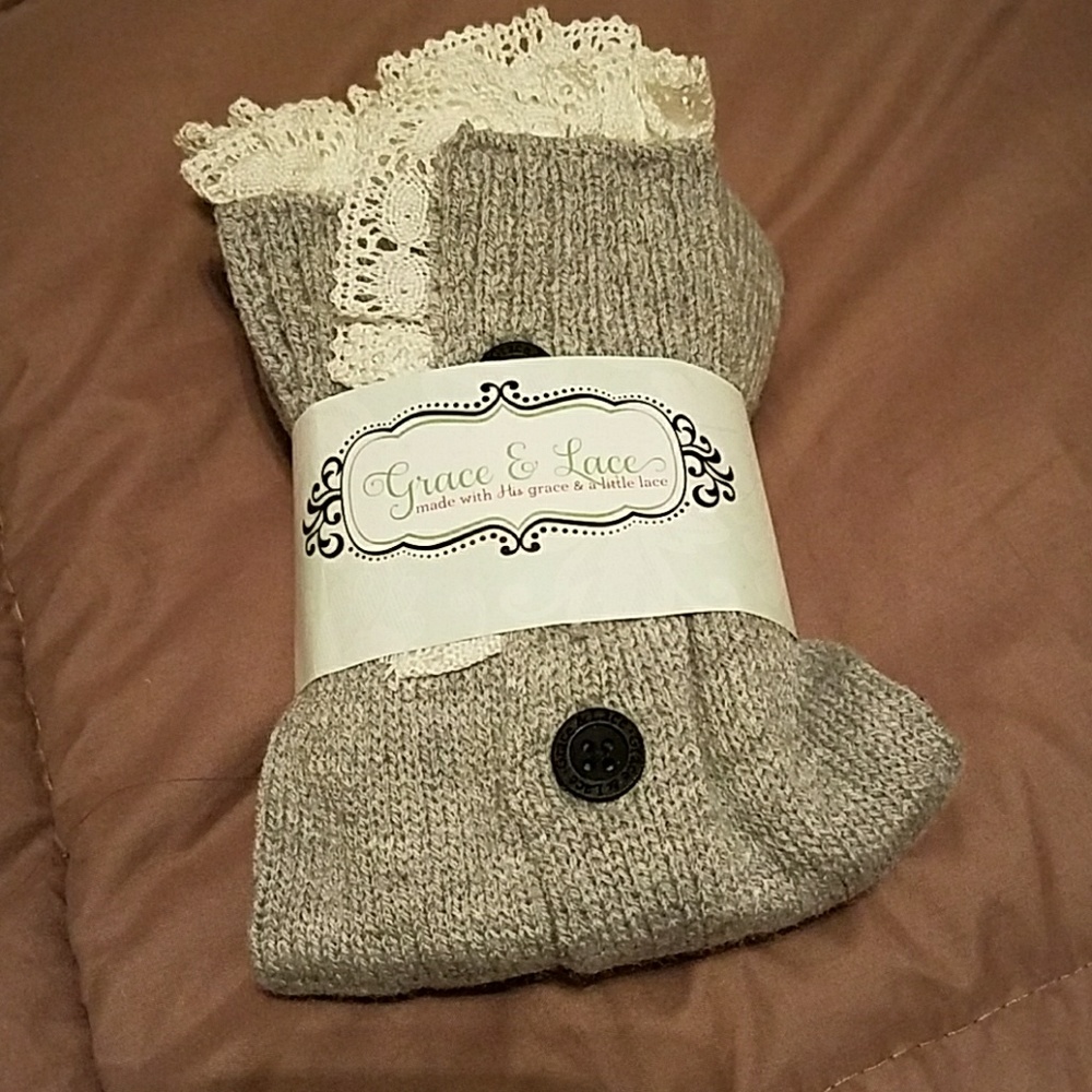 Grace & Lace Miss Molly Leg Warmers - Grey